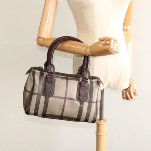 BURBERRY Nova Check Hand Bag PVC Beige Auth - Picture 15 of 16